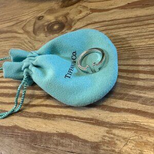 Tiffany & Co. T Square Ring, Sterling Silver Size 6 - with pouch